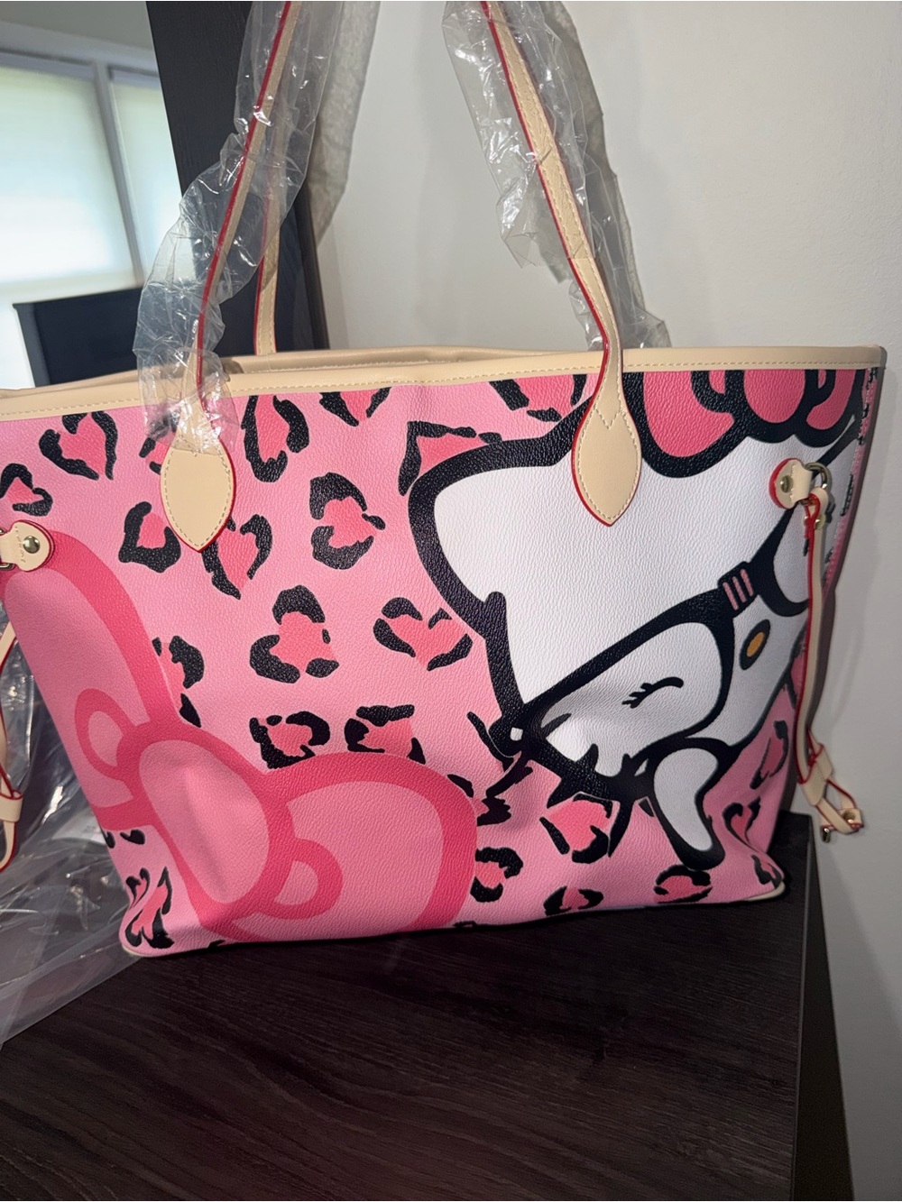 Pink Hello Kitty Print Tote Bag